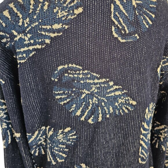 Scotch & Soda Navy Blue and Cream Leaf Crew Neck Sweater Sz M - Picture 7 of 12